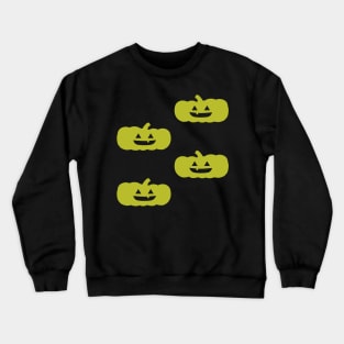 Squat Jack-O-Lantern Tile (Bright Green) Crewneck Sweatshirt